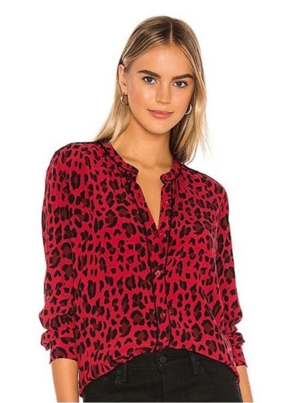 Rails - Lillian Red Leopard Print Button-Front Women's Blouse